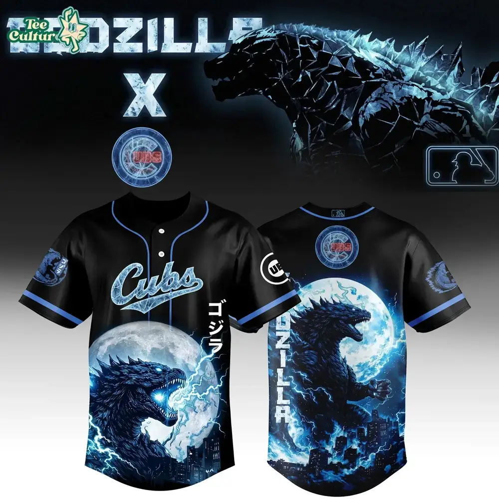 Godzilla Jersey, Cubs Jersey, Kaiju Apparel Image