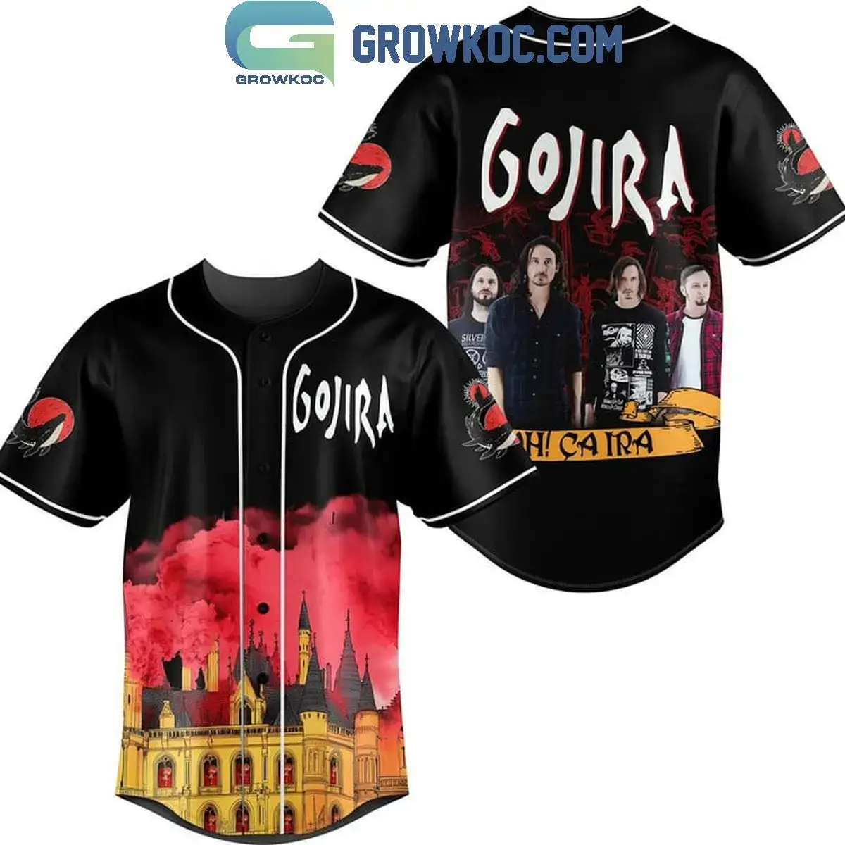 Gojira Ah Ca Ira Ca Ira Ca Ira Personalized Baseball Jersey Image