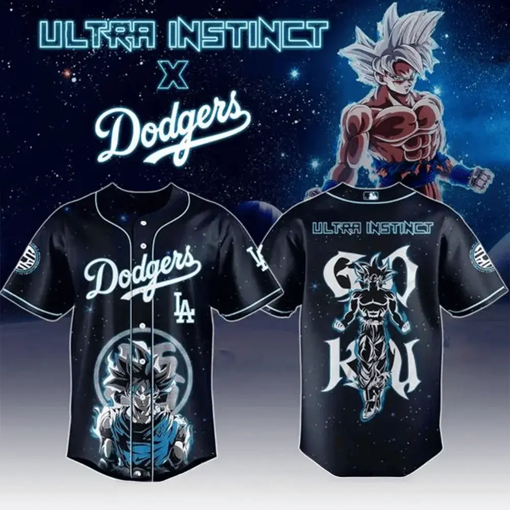 Goku Ultra Instinct x Los Angeles Dodgers 2025 Special Jersey Useful Gifts For Dad Image