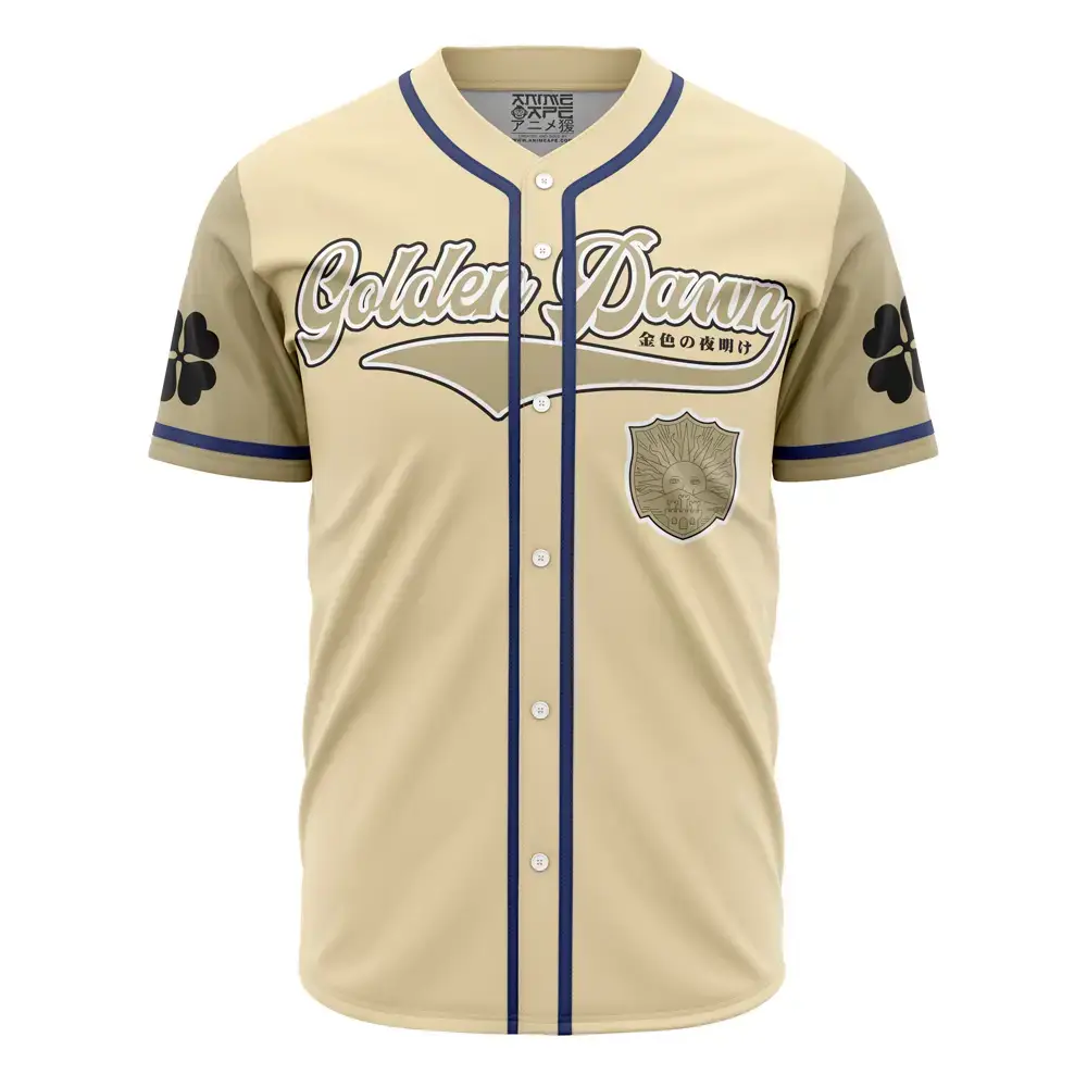 Golden Dawn Anime-Inspired Beige Baseball Jersey - Stylish & Unique Sportswear For Fans Image