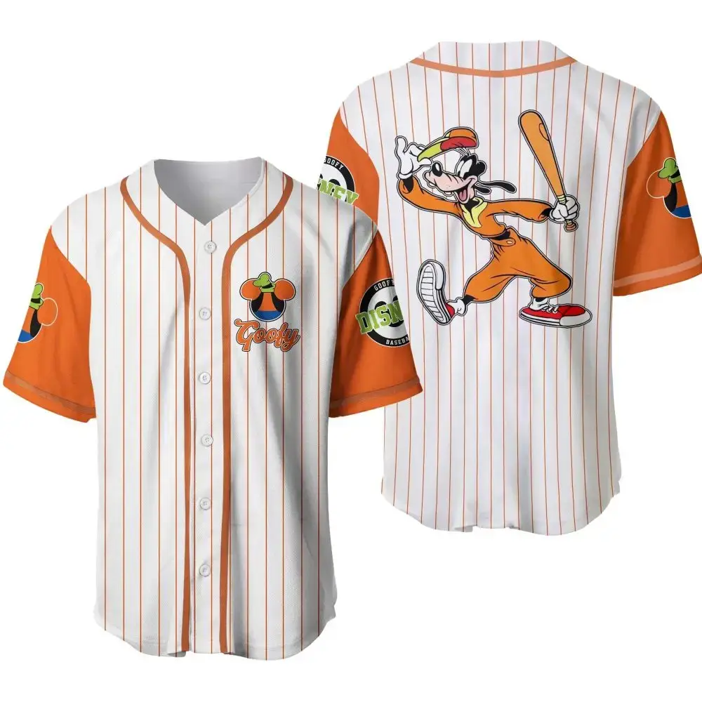 Goofy Baseball Jersey – Disney Sports Fan Apparel, Unisex, Fun Cartoon Design Image
