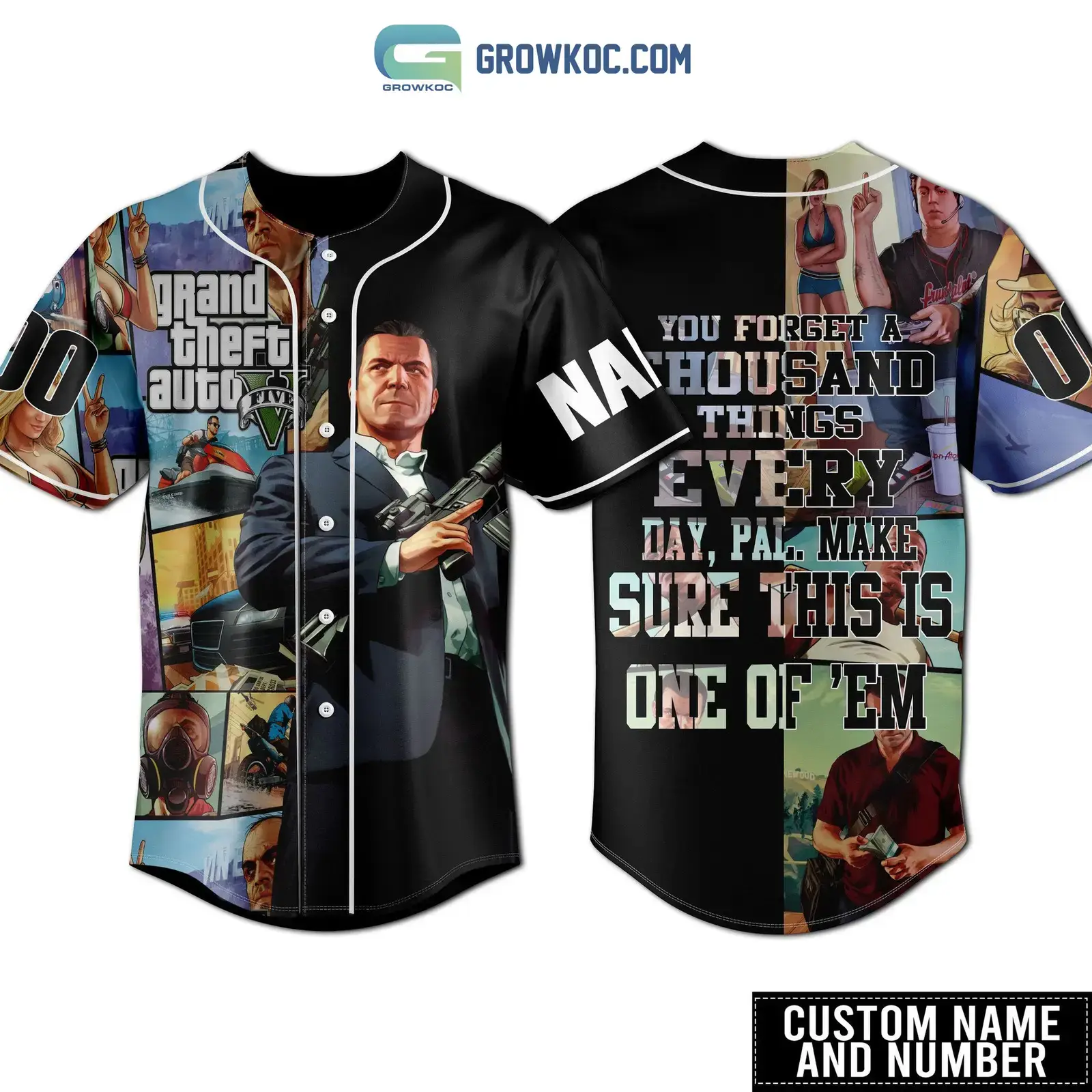 Grand Theft Auto V Personalized Baseball Jersey Image