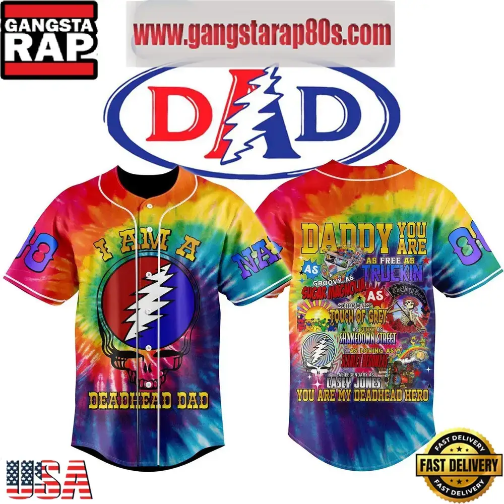 Grateful Dead Father’s Day You Are My Deadhead Hero Custom Baseball Jersey Shirt Image