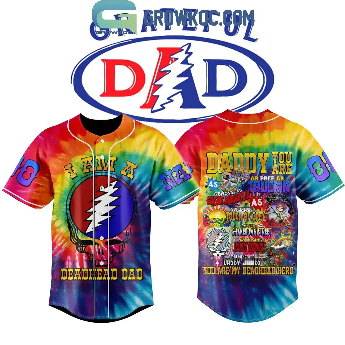 Grateful Dead Father's Day You Are My Deadhead Hero Personalized Baseball Jersey Image