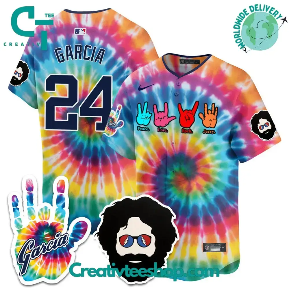 Grateful Dead Jerry Garcia Tribute Night Rainbow Baseball Jersey Image