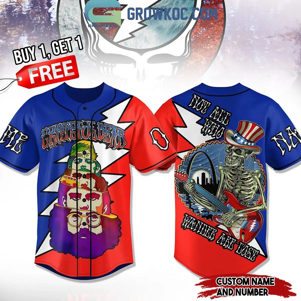 Grateful Dead Not All Who Wanders Are Lost Love Explore Personalized Baseball Jersey Image