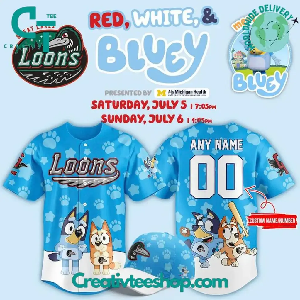 Great Lakes Loons X Bluey Special Edition Baseball Jersey Image