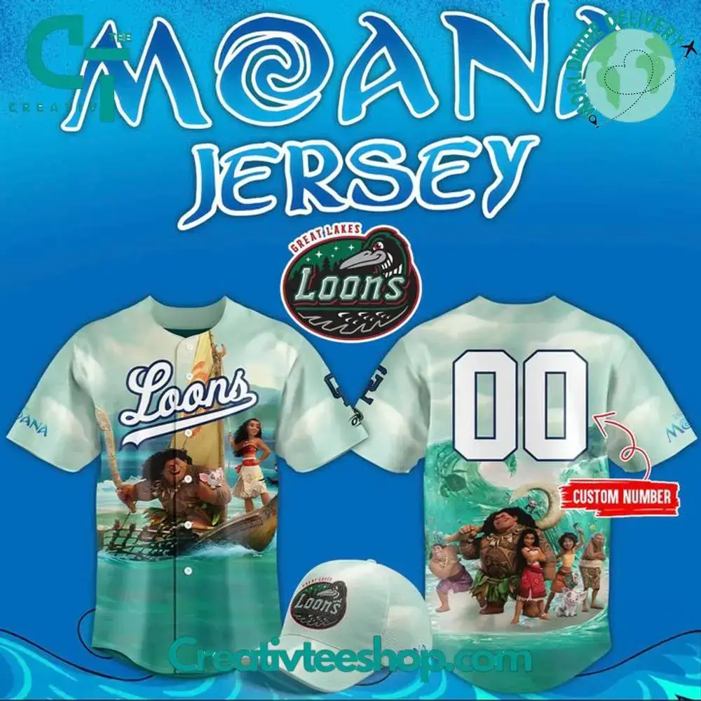 Great Lakes Loons X Moana 2025 Special Baseball Jersey Image