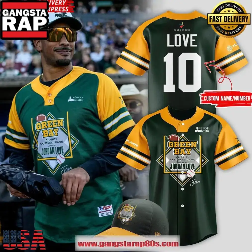 Green Bay Charity Softball Jordan Love Dark 2025 Baseball Jersey Shirt Image