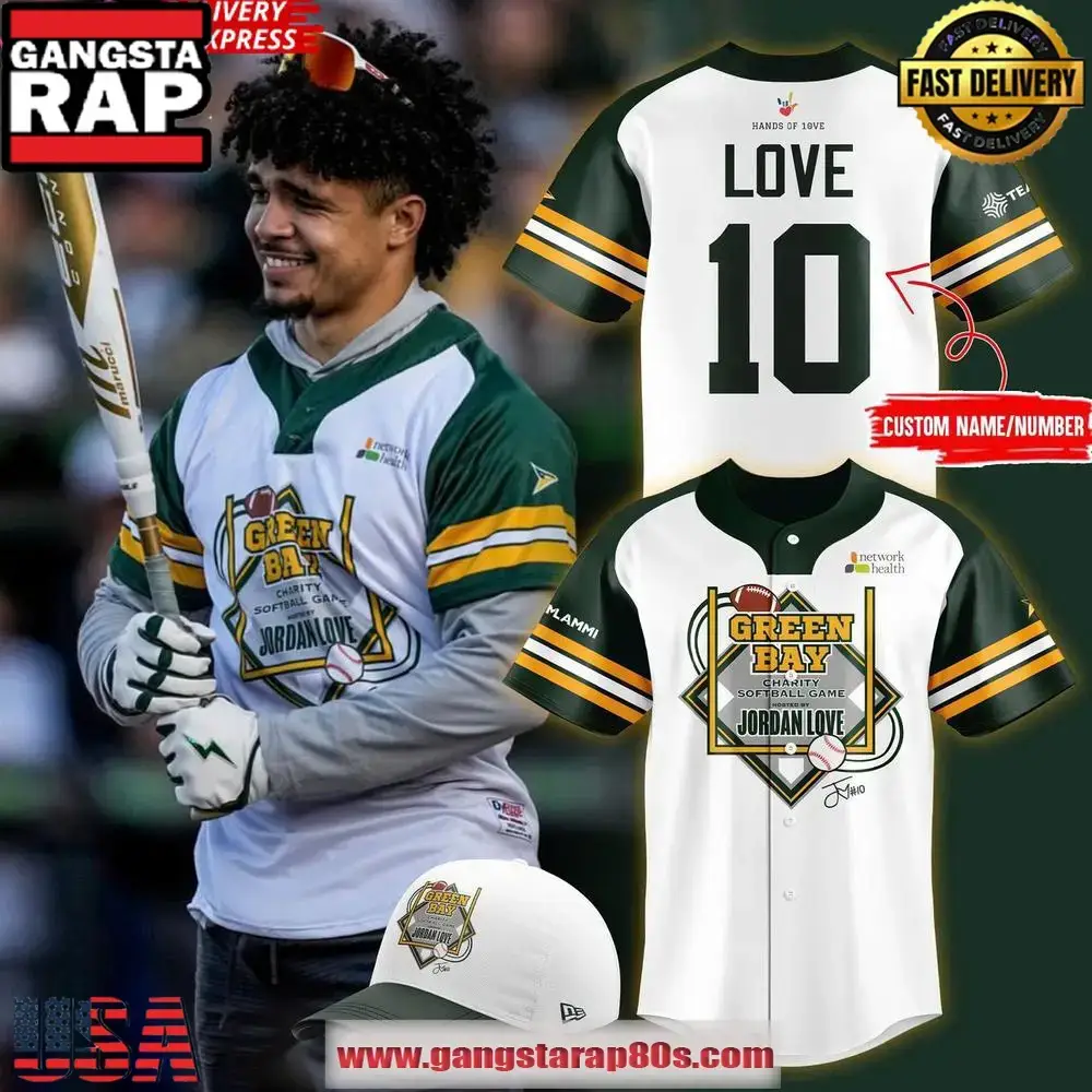Green Bay Charity Softball x Jordan Love 2025 Baseball Jersey Shirt Image
