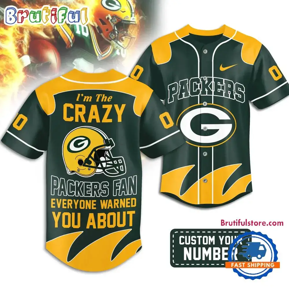 Green Bay Packers 2026 NFL Crazy Football Fan Personalized Jersey Shirt Image