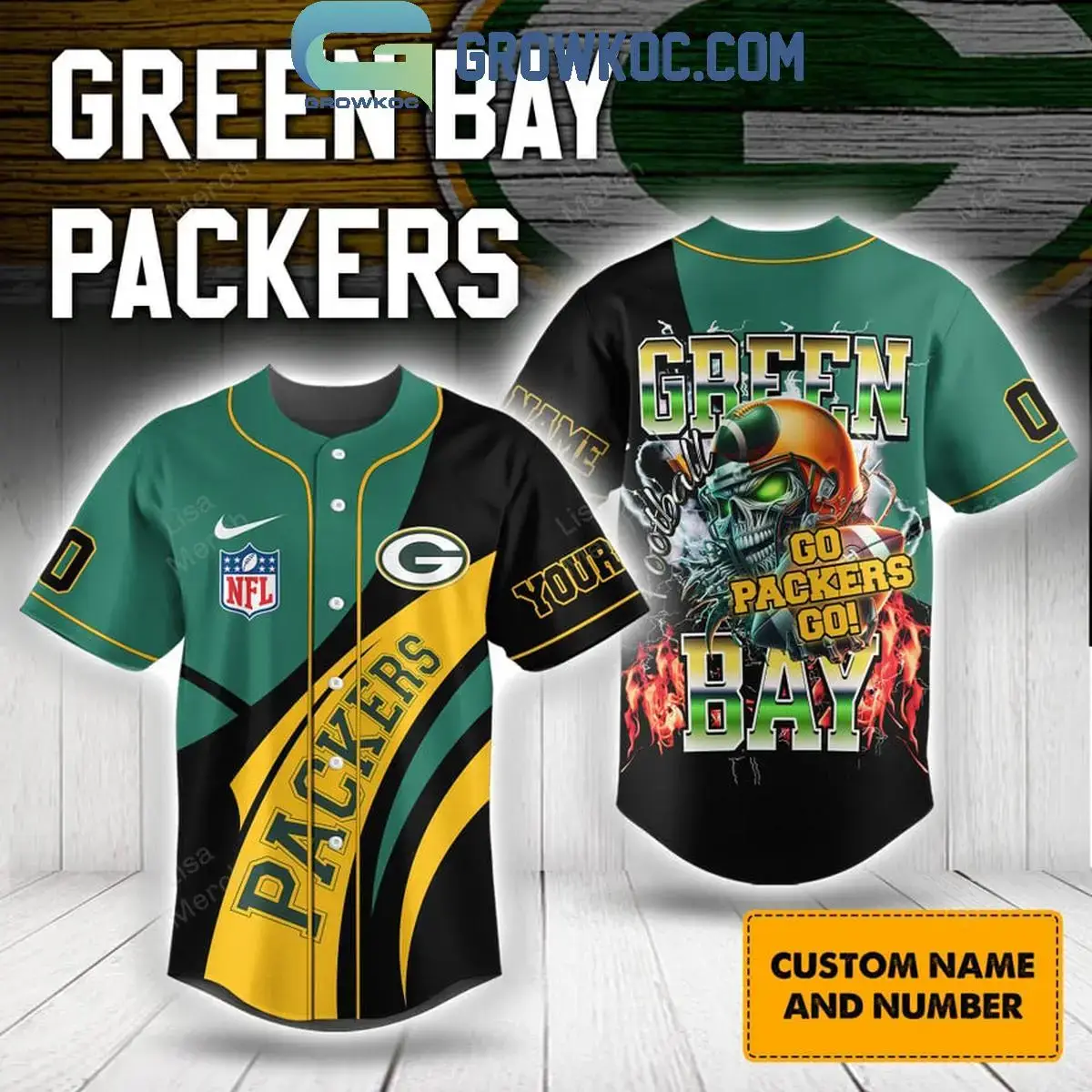 Green Bay Packers Go Packers Go Halloween 2024 Personalized Baseball Jersey Image
