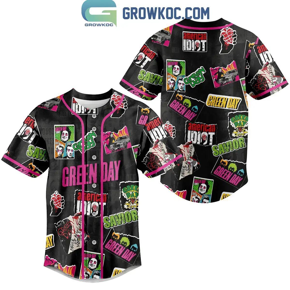 Green Day American Idiot Savior Personalized Baseball Jersey Image