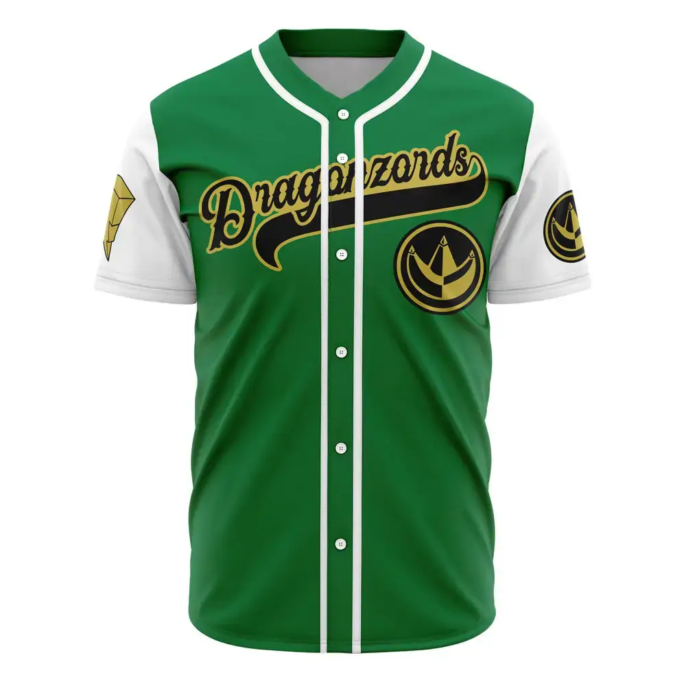 Green Dragonzords Baseball Jersey - Premium Quality, Bold Design, Perfect For Fans & Collectors Image