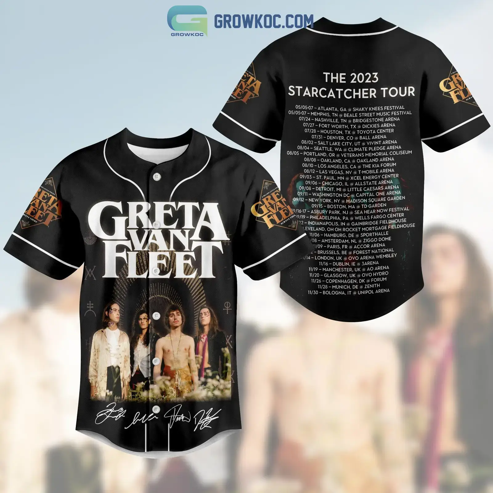 Greta Van Fleet The 2023 Starcatcher Tour Baseball Jersey Image