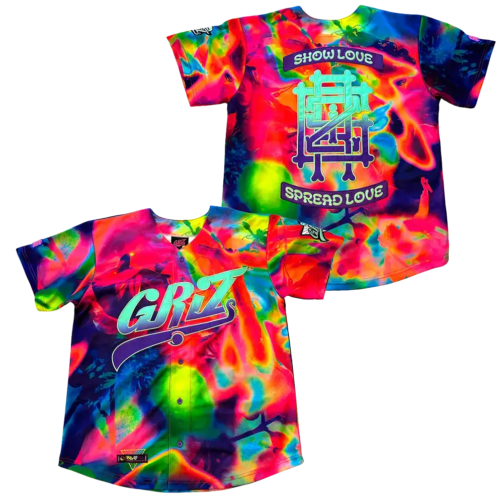 Griz Merch GRiZ Infra Rad Button Up Baseball Jersey Gifts For DJ Fans Image