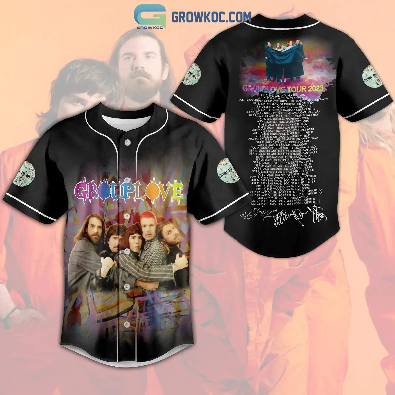 Grouplove Tour 2023 Baseball Jersey Image