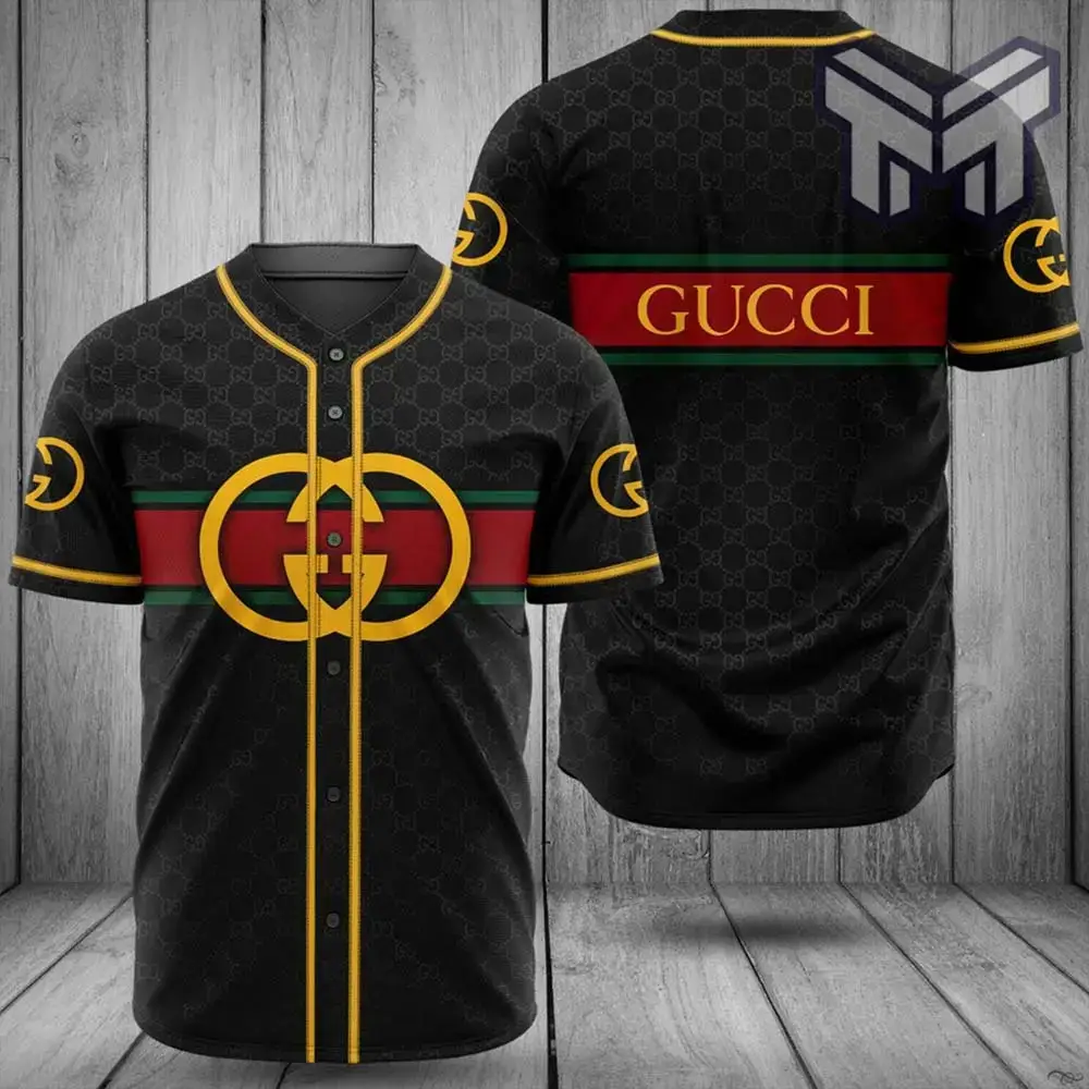 Gucci Black Baseball Jersey Shirt Luxury Clothing Clothes Sport For Men Women Hot Type02 Image