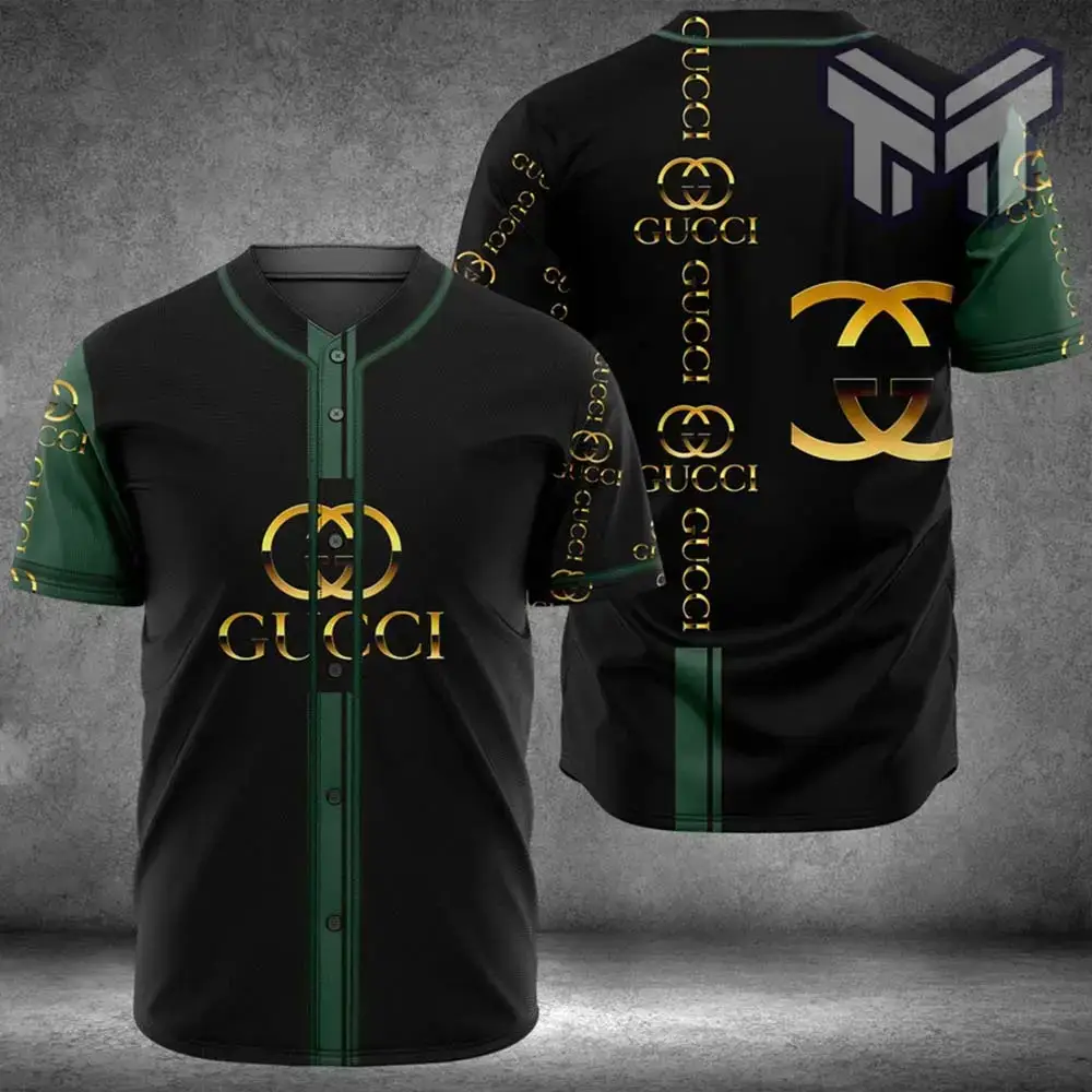 Gucci Black Baseball Jersey Shirt Luxury Clothing Clothes Sport Outfit For Men Women Hot Image