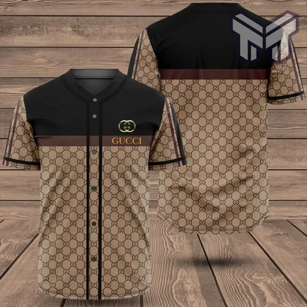 Gucci Brown Baseball Jersey Shirt Luxury Clothing Clothes Sport For Men Women Hot Type03 Image