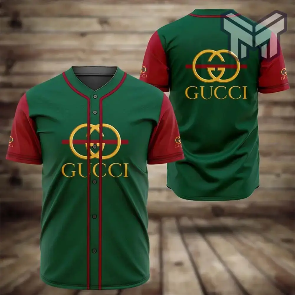 Gucci Green Baseball Jersey Shirt Luxury Clothing Clothes Sport For Men Women Hot Image