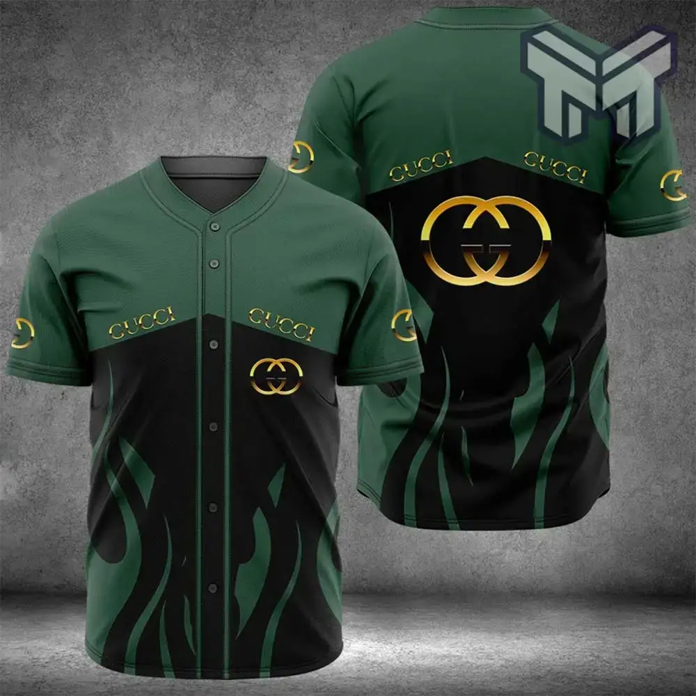 Gucci Green Baseball Jersey Shirt Luxury Clothing Clothes Sport For Men Women Hot Type02 Image