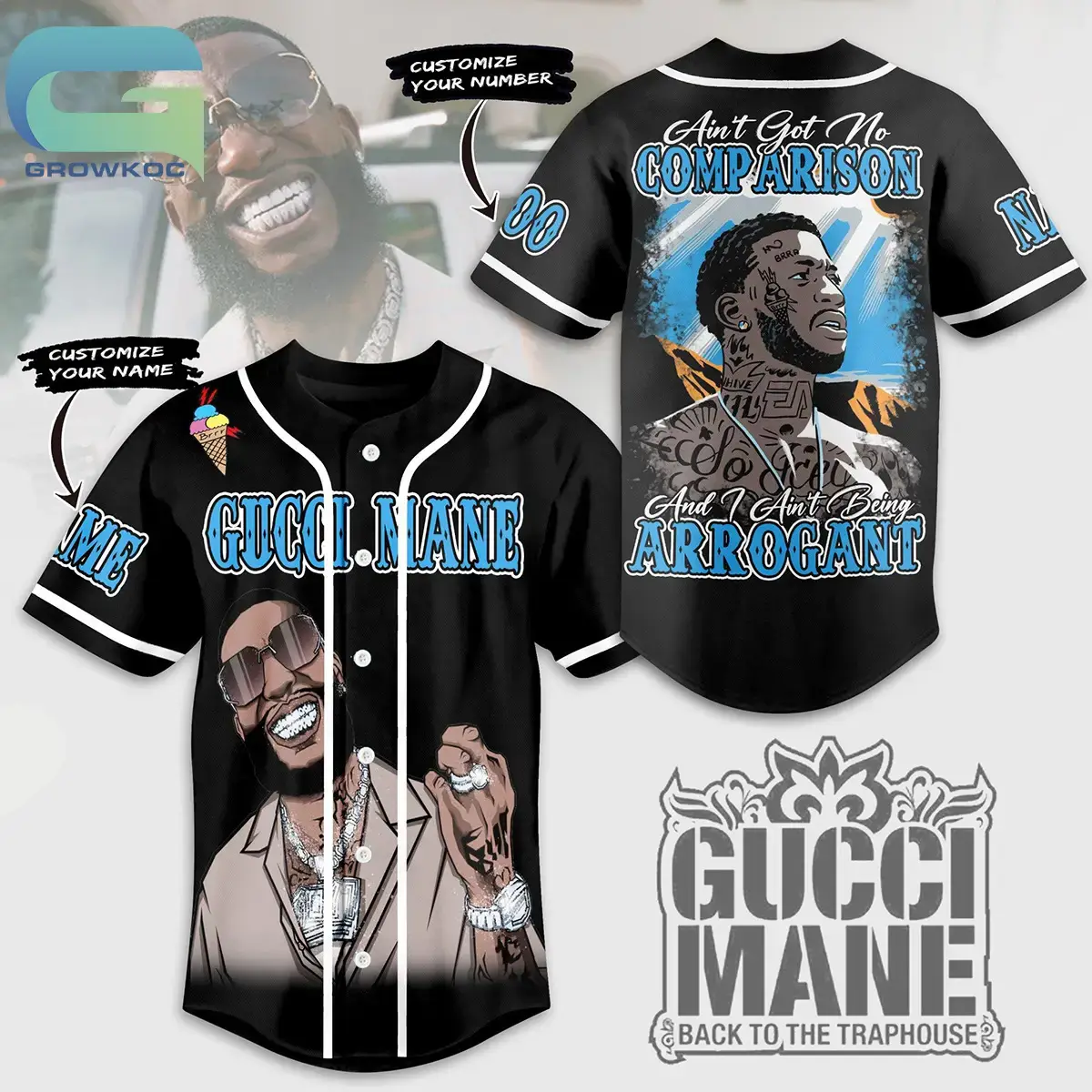 Gucci Mane Back To The Traphouse Personalized Baseball Jersey Image