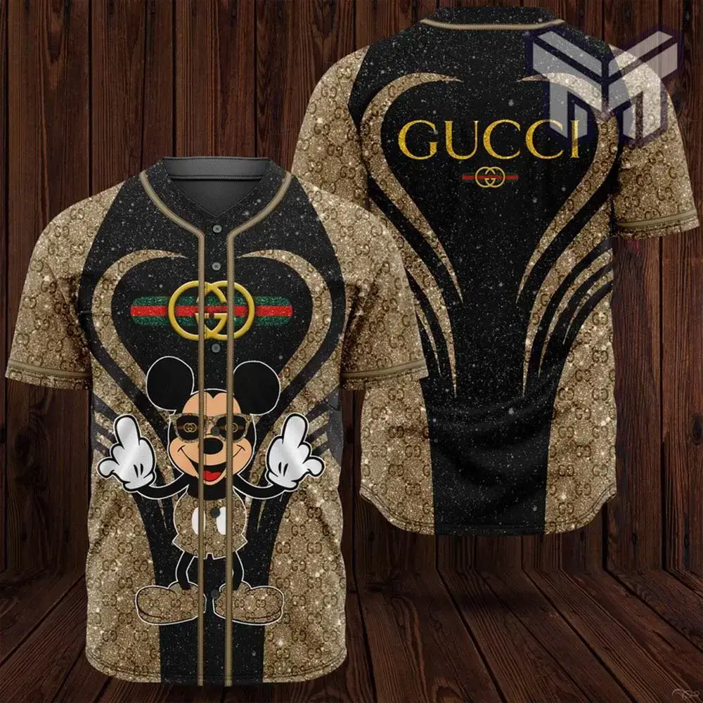Gucci Mickey Mouse Baseball Jersey Shirt Luxury Clothing Clothes Sport For Men Women Hot Image