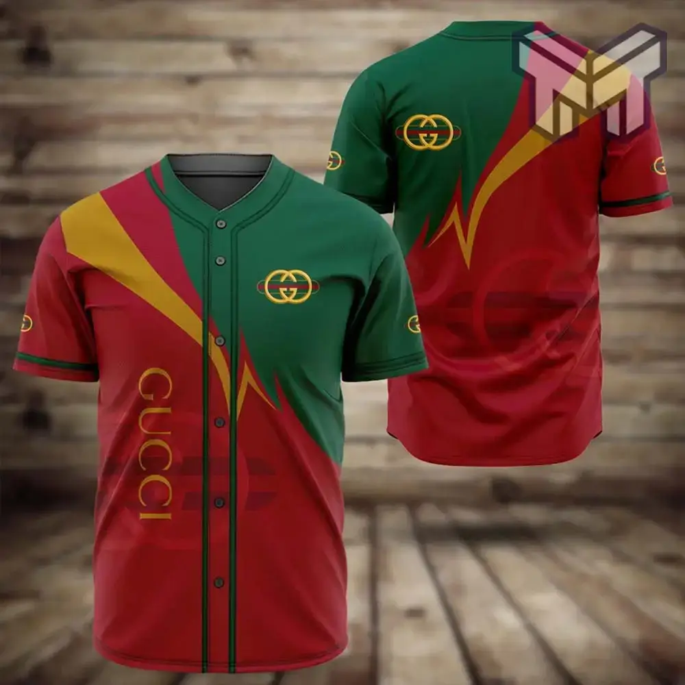 Gucci Red Baseball Jersey Shirt Luxury Clothing Clothes Sport For Men Women Hot Image