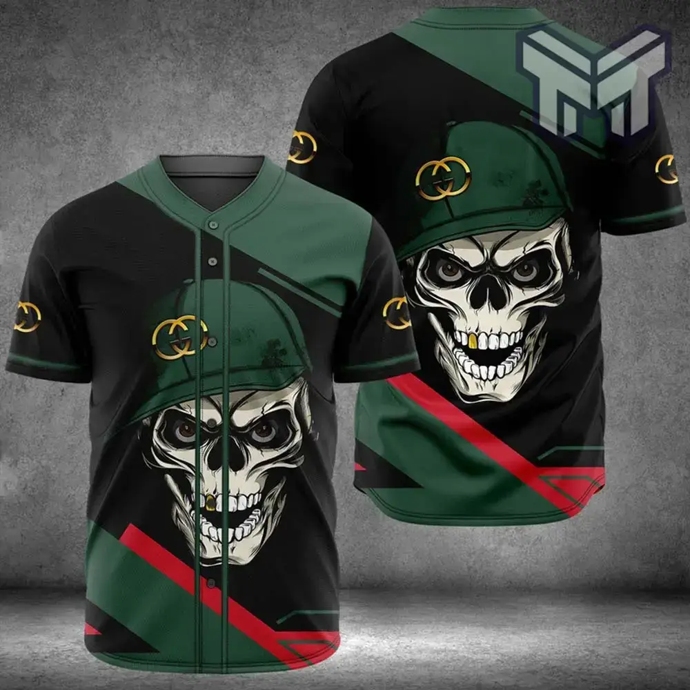 Gucci Skull Baseball Jersey Shirt Luxury Clothing Clothes Sport For Men Women Hot Image