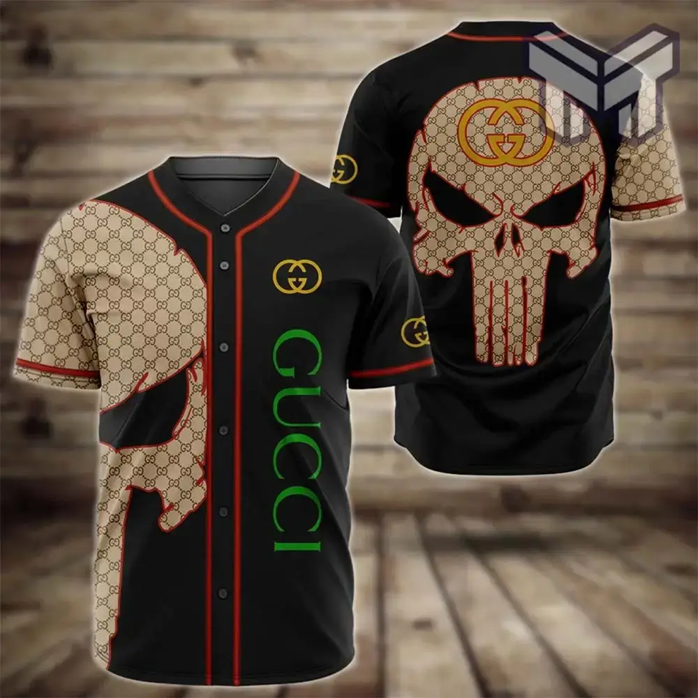 Gucci Skull Baseball Jersey Shirt Luxury Clothing Clothes Sport Outfit For Men Women Hot Image