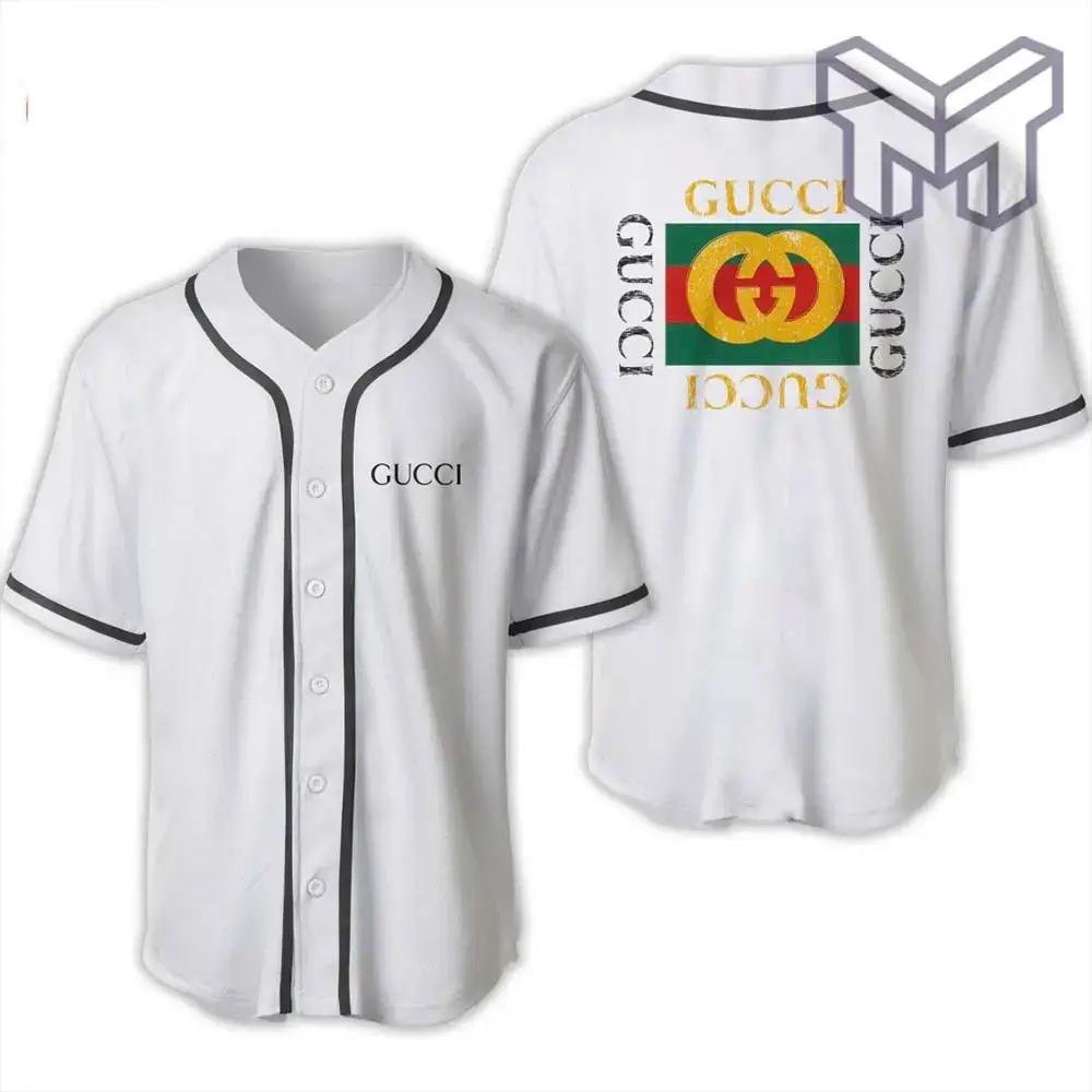 Gucci White Baseball Jersey Shirt Luxury Clothing Clothes Sport For Men Women Hot Type01 Image