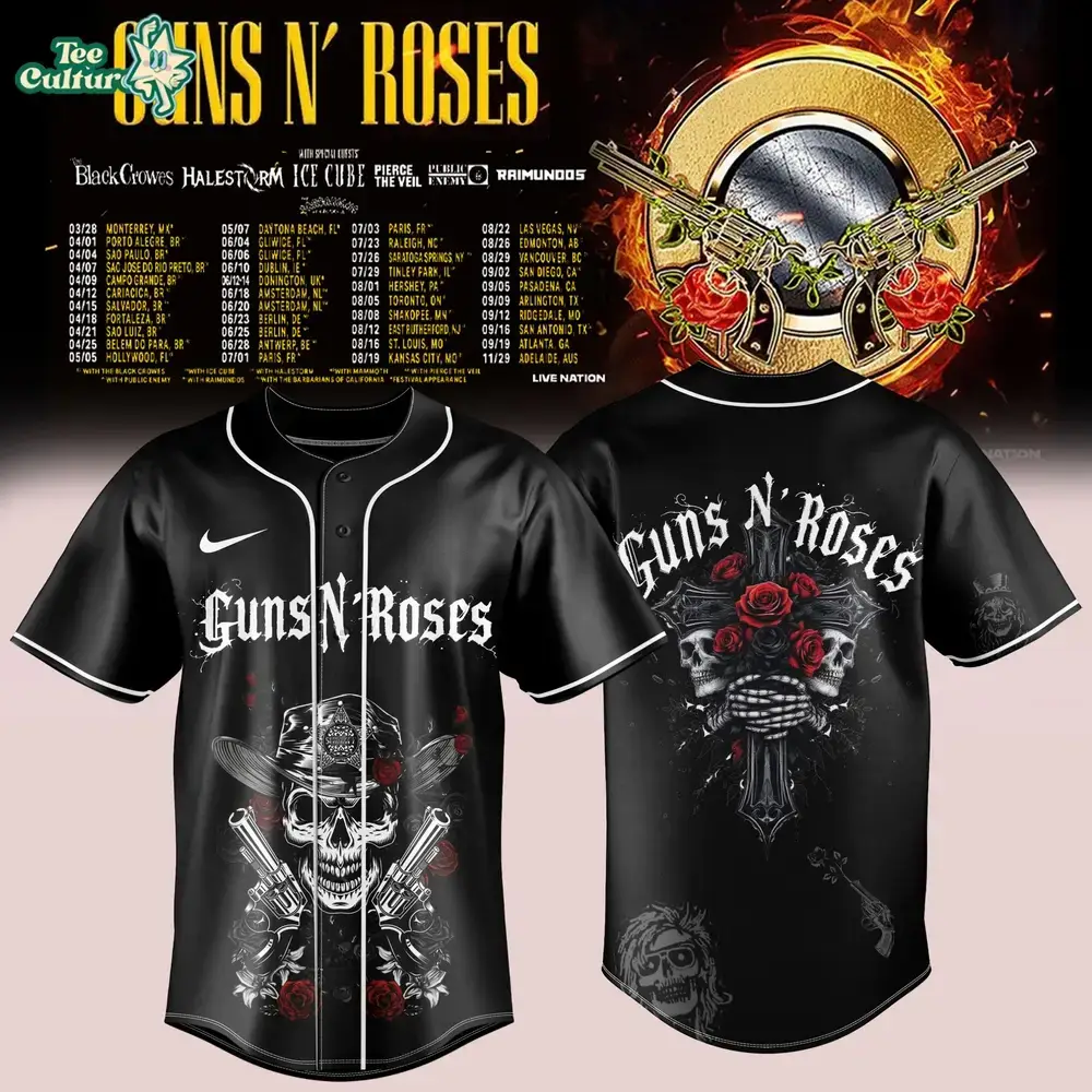 Guns N Roses 2026 Tour Black Fan Jersey Limited Edition Version 2 Image