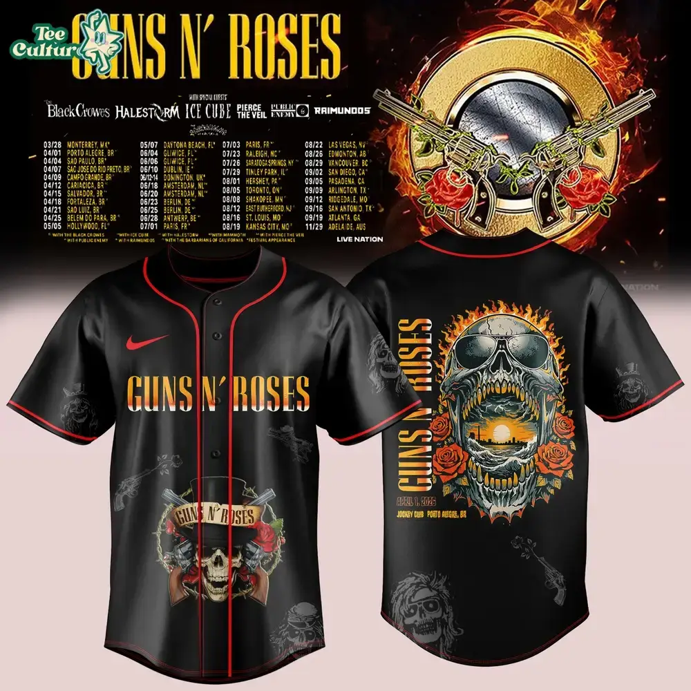 Guns N Roses 2026 Tour Black Premium Jersey Limited Drop Image