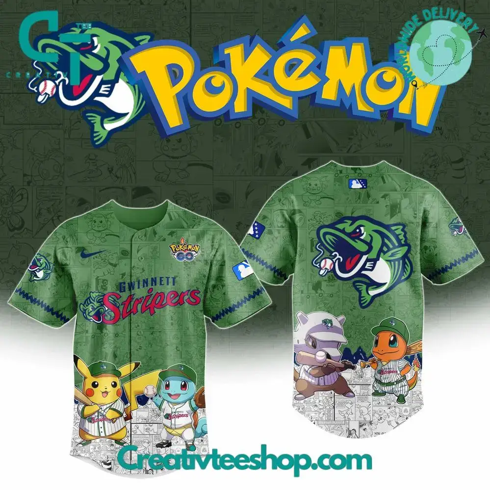 Gwinnett Stripers X Pokemon Go Special Baseball Jersey Image