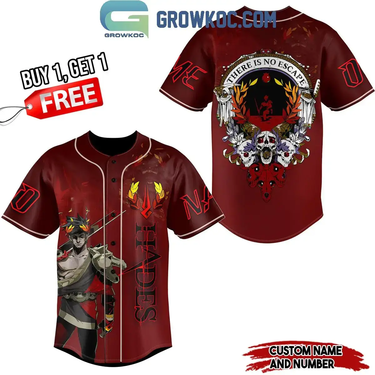 Hades There Is No Escape In Hell Personalized Baseball Jersey Image