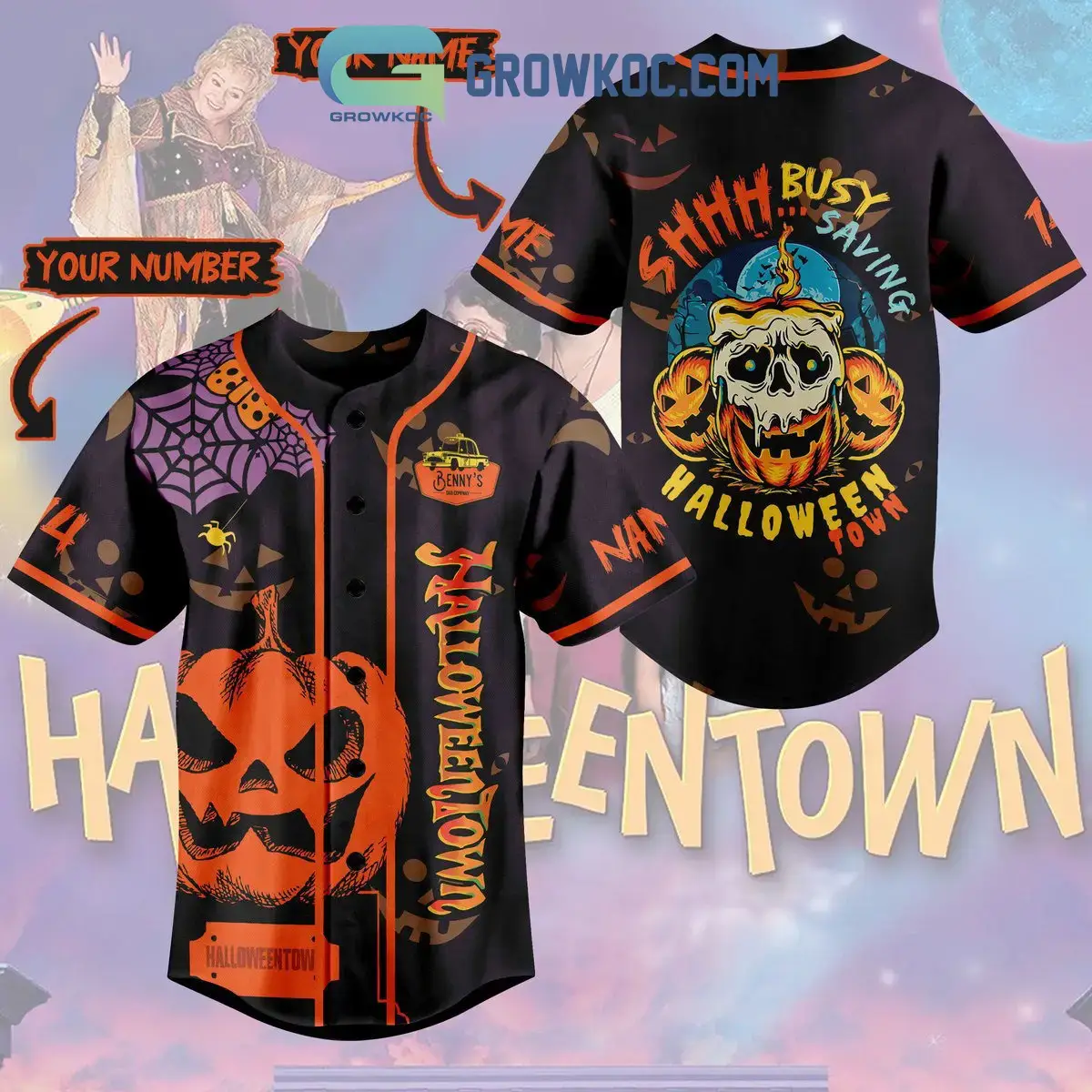 Halloween Town Busy Saving Personalized Baseball Jersey Image