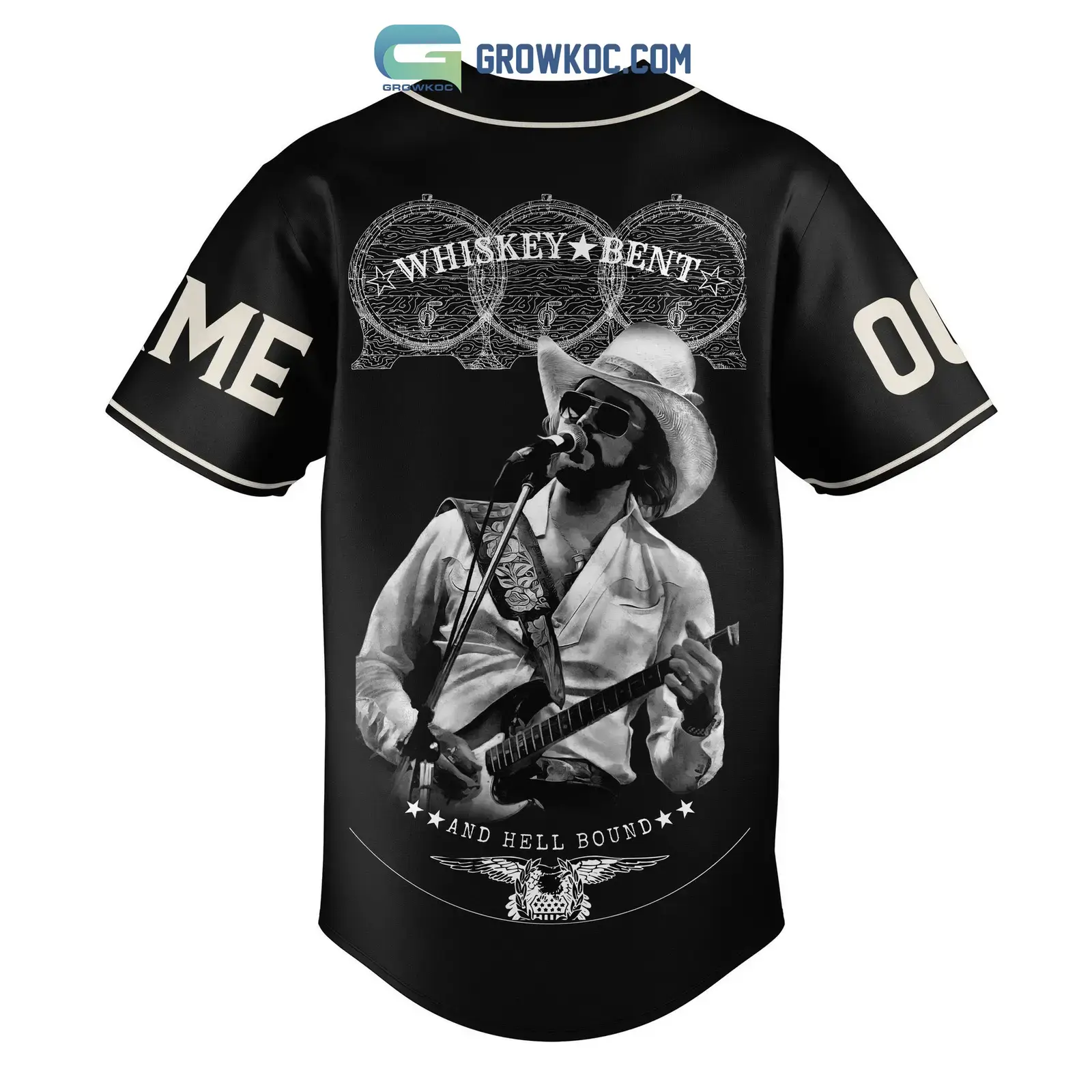Hank Williams JR Whistkey Bent And Hell Bound Tennessee 1979 Personalized Baseball Jersey Image