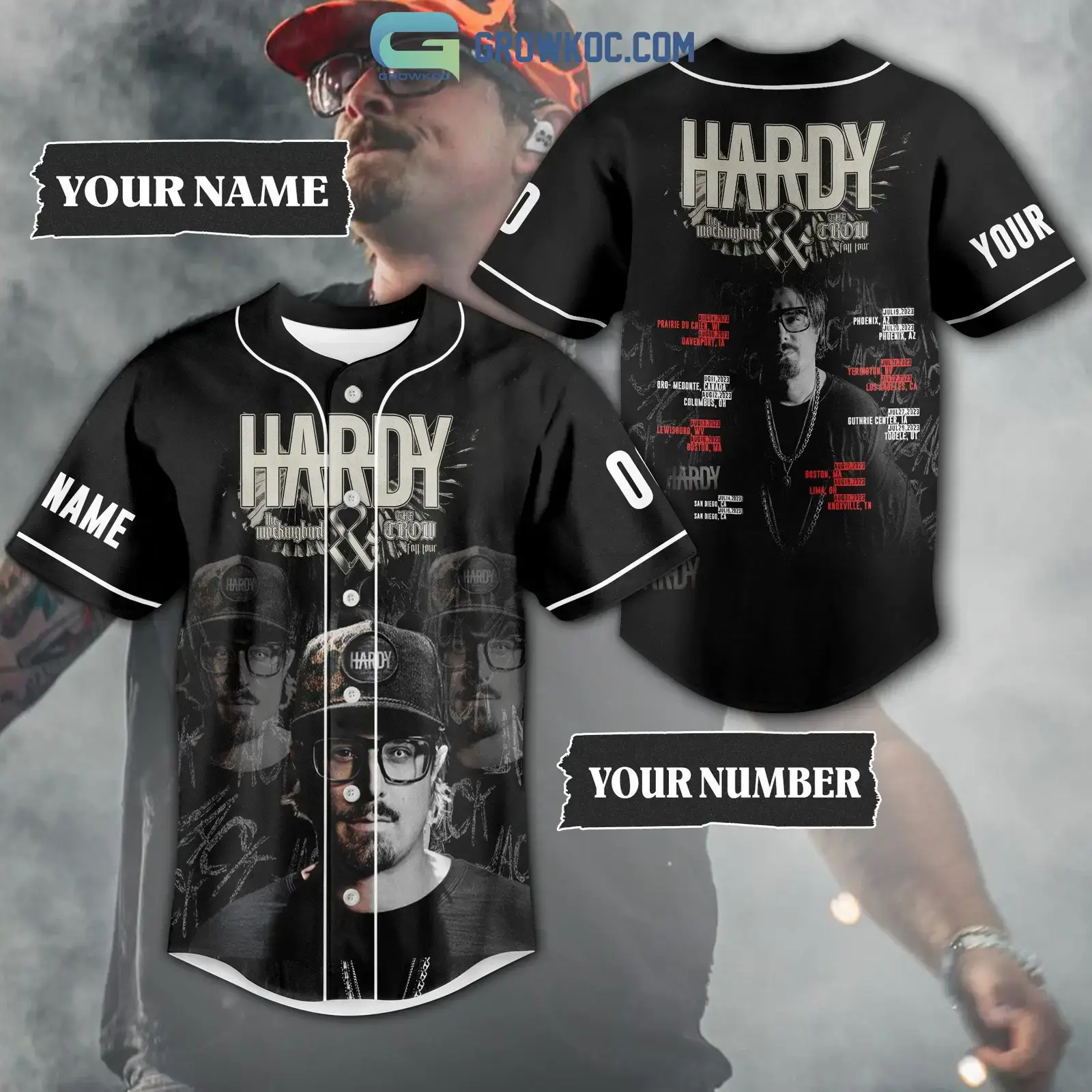 Hardy The Mockingbird And The Crow Fall Tour Personalized Baseball Jersey Image