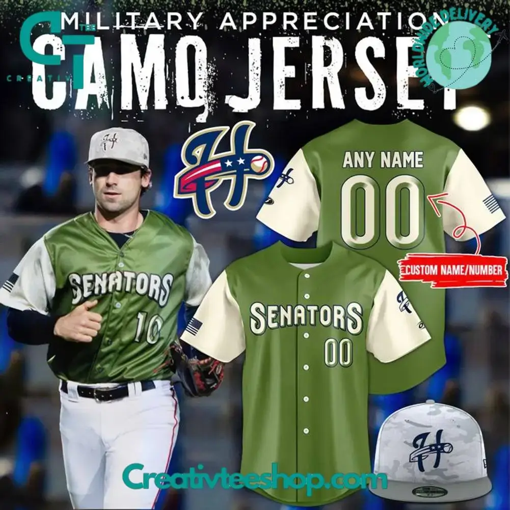 Harrisburg Senators X Military Appreciation Personalized Baseball Jersey Image