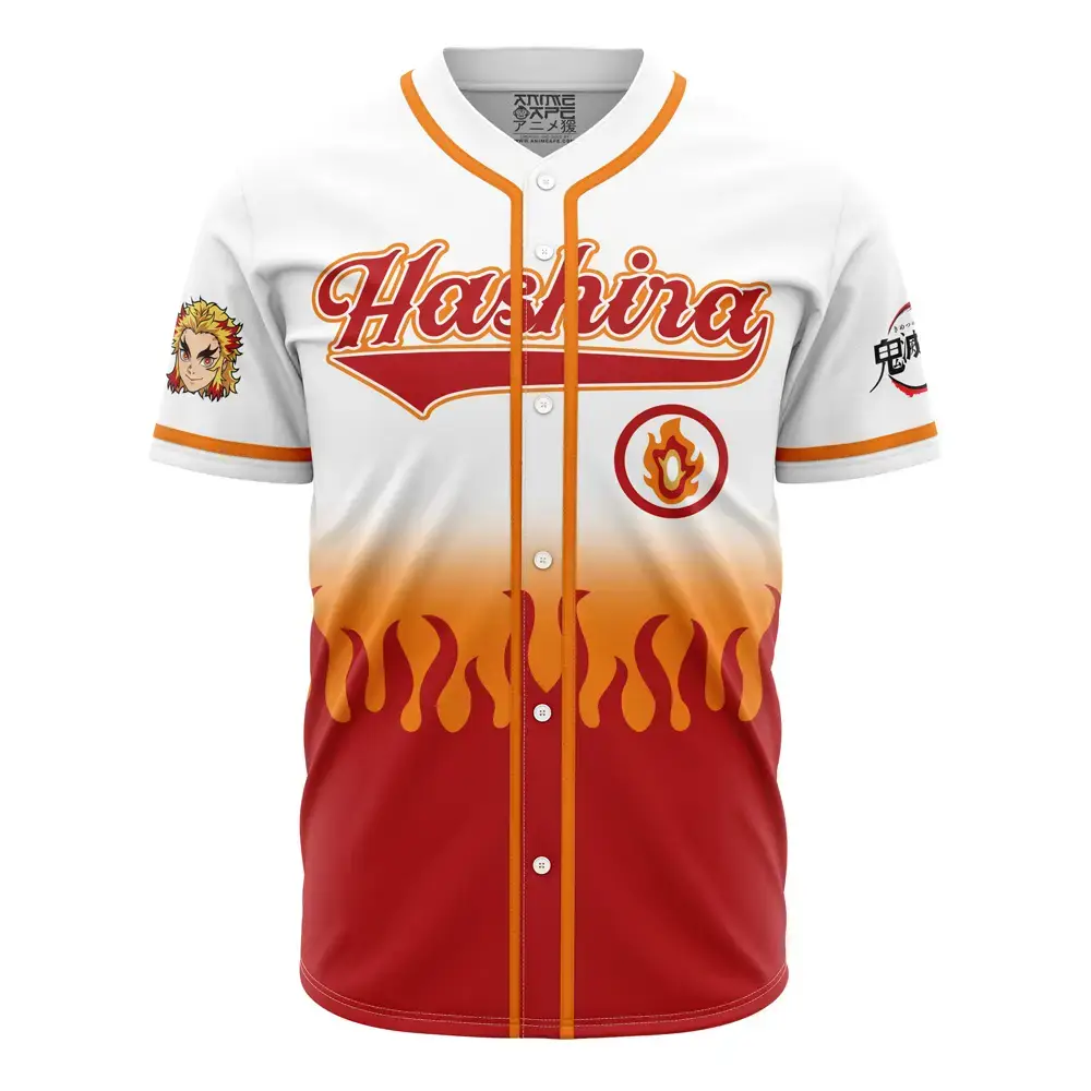 Hashira Kyojuro Rengoku Demon Slayer Baseball Jersey Image