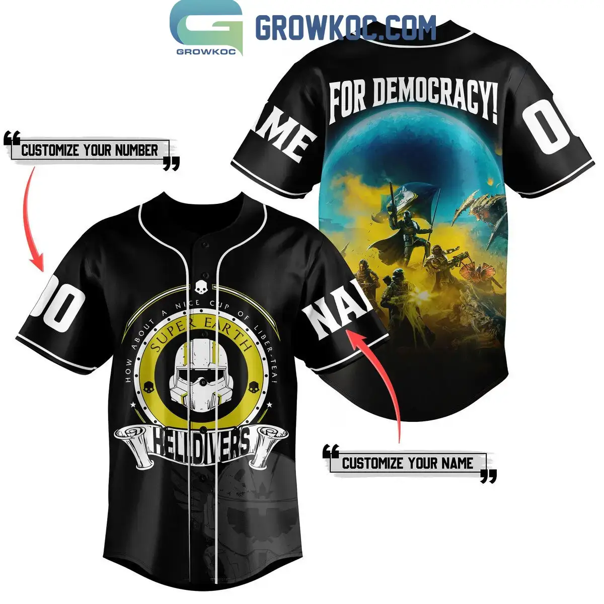 Helldivers How About A Nice Cup Of Liber tea Personalized Baseball Jersey Image