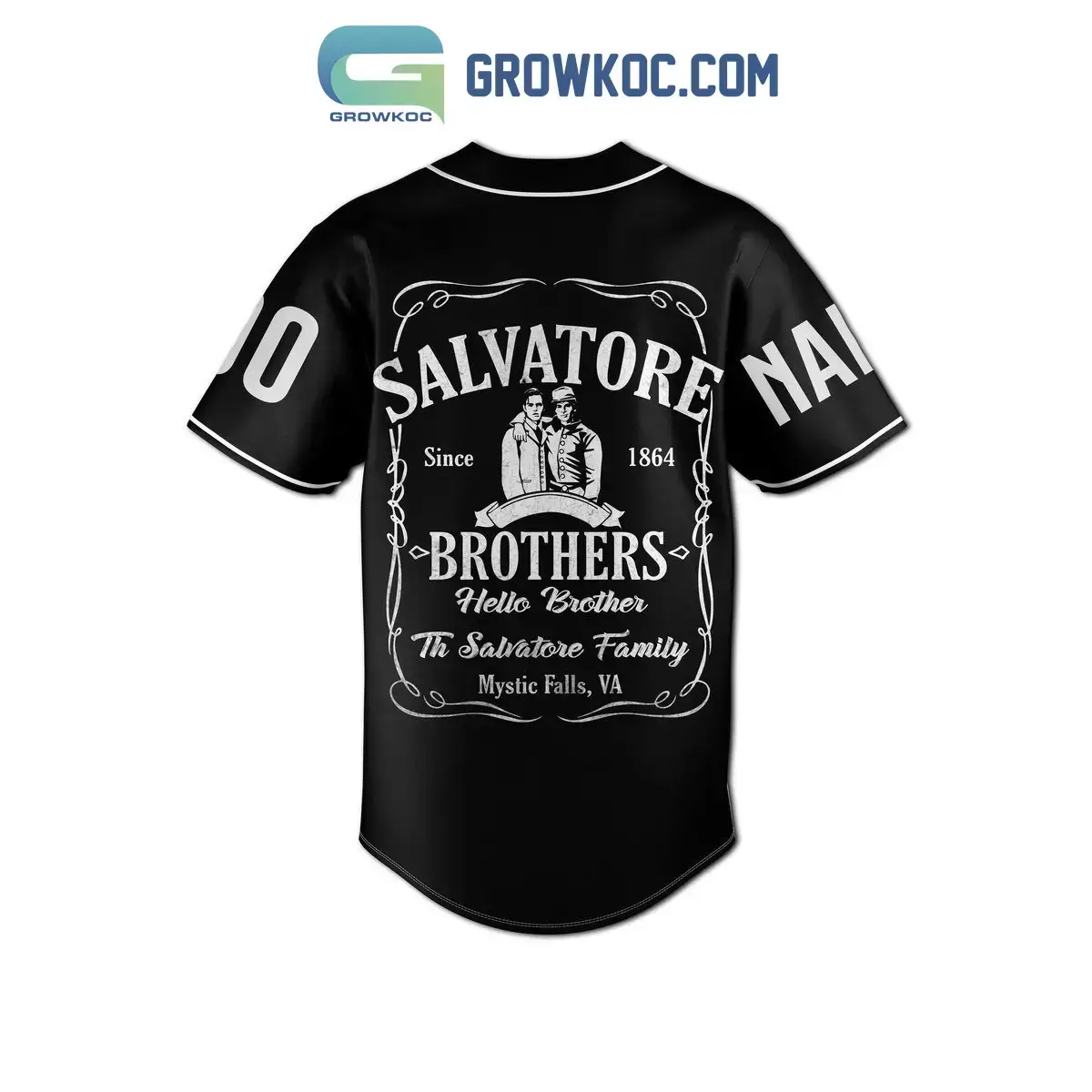 Hello Brother Mystic Falls Virginia Personalized Baseball Jersey Image