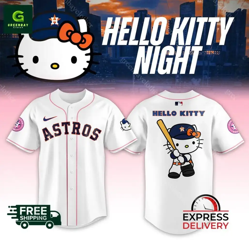 Hello Kitty Astros Baseball Jersey Express Delivery Today Image