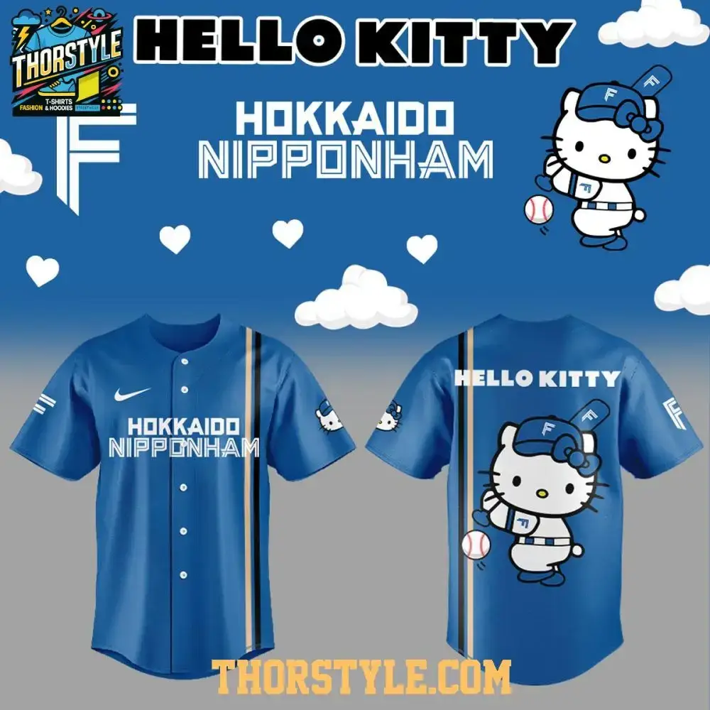 Hello Kitty Hokkaido Nippon-Ham Fighters 2025 Baseball Jersey Image