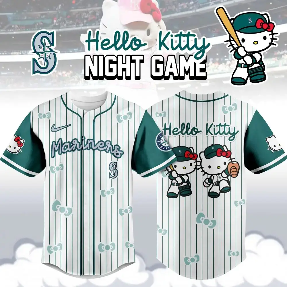 Hello Kitty Mariners Baseball Jersey – Cute & Official Fan Apparel Image