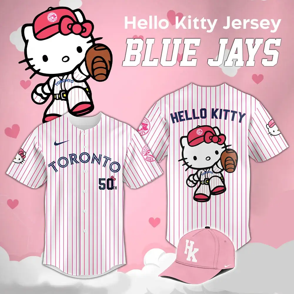 Hello Kitty Toronto Blue Jays Baseball Jersey - Limited Edition Fan Gear Image