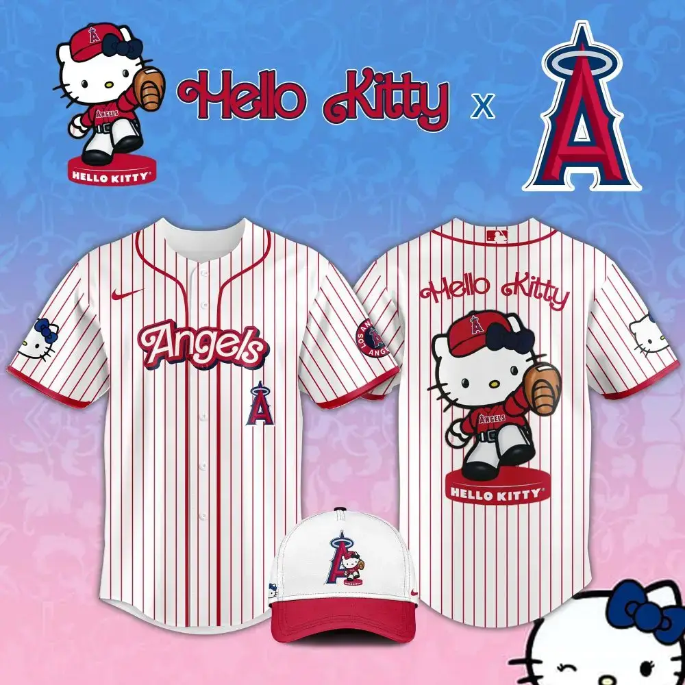 Hello Kitty X Angels Baseball Jersey - Cute & Sporty Fan Gear Image
