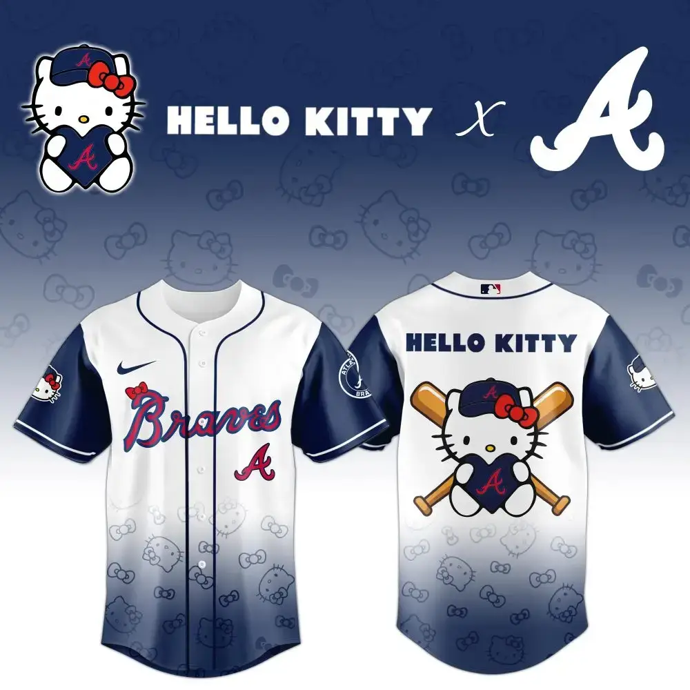 Hello Kitty X Braves Limited Edition Baseball Jersey - Cute & Stylish Fan Apparel Image