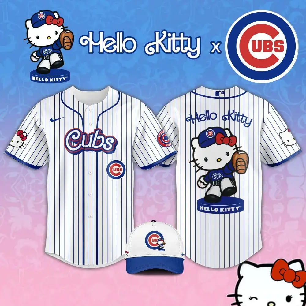 Hello Kitty X Cubs Baseball Jersey - Limited Edition Fan Gear Image
